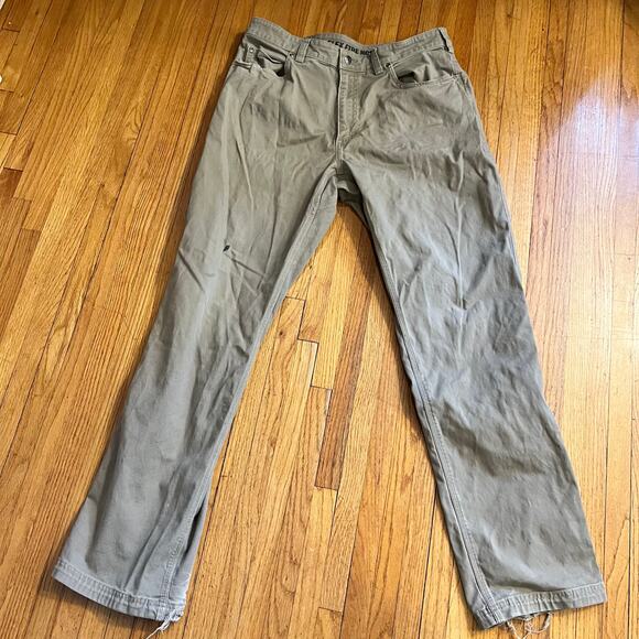 Duluth Trading Pants Mens 36 X34 Flex Fire Hose Relaxed Fit Chino Beige Tan - Picture 1 of 13
